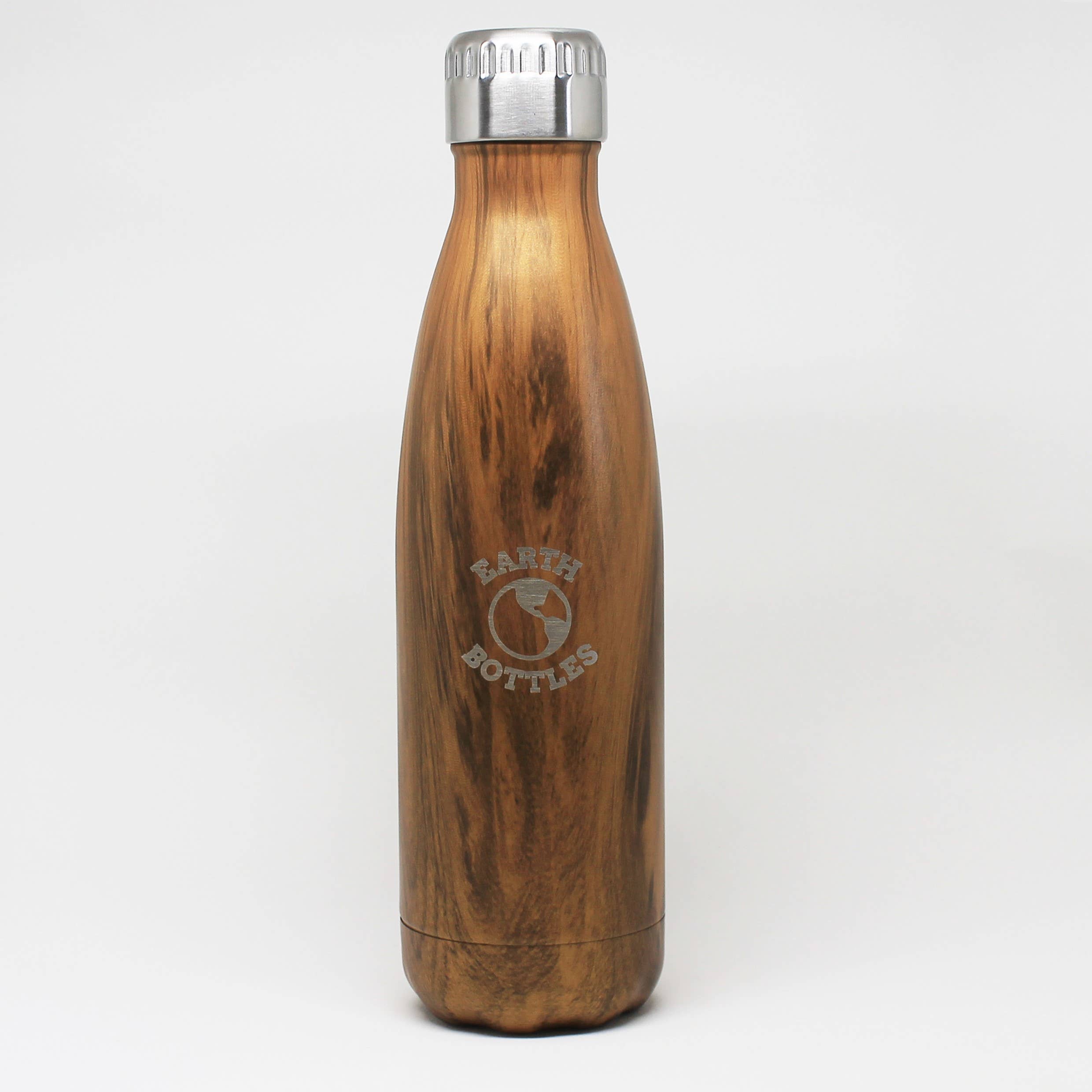 NEW Faux wood double insulated stainless steel water bottle by Earth Bottles Aus